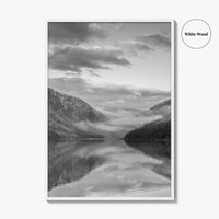 Glendalough Upper Lake Black and White Fine Art Photo Print, County Wicklow Ireland Poster