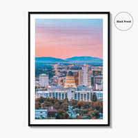 Salt Lake City Skyline Fine Art Photo Print, Wall Decor Poster, Utah USA, SLC