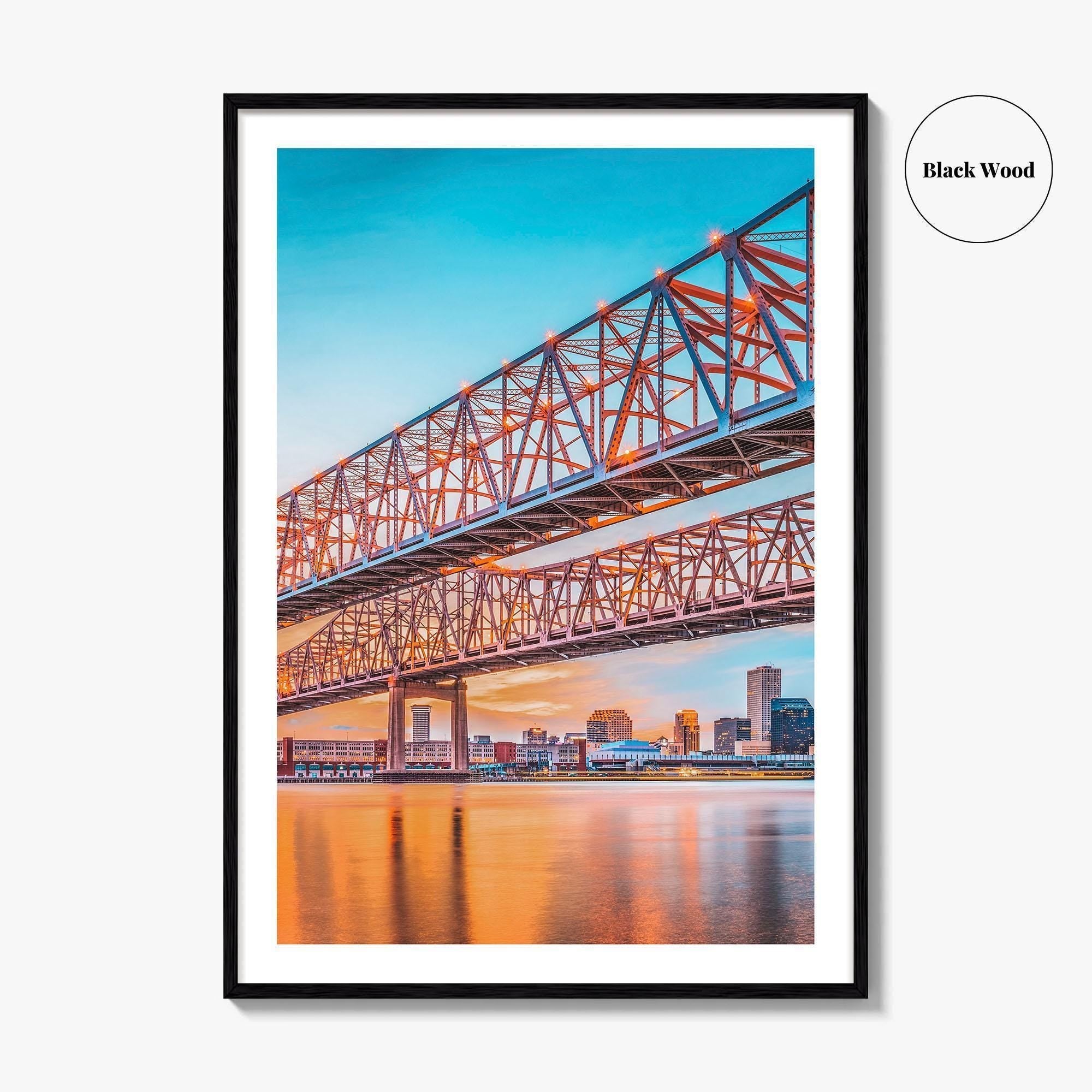 New Orleans Fine Art Photo Print, Louisiana, Mississippi River, Crescent City Connection Bridge, Poster