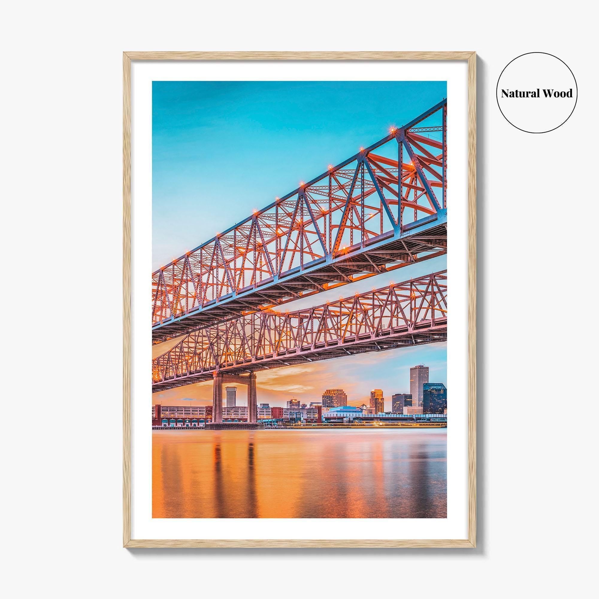 New Orleans Fine Art Photo Print, Louisiana, Mississippi River, Crescent City Connection Bridge, Poster