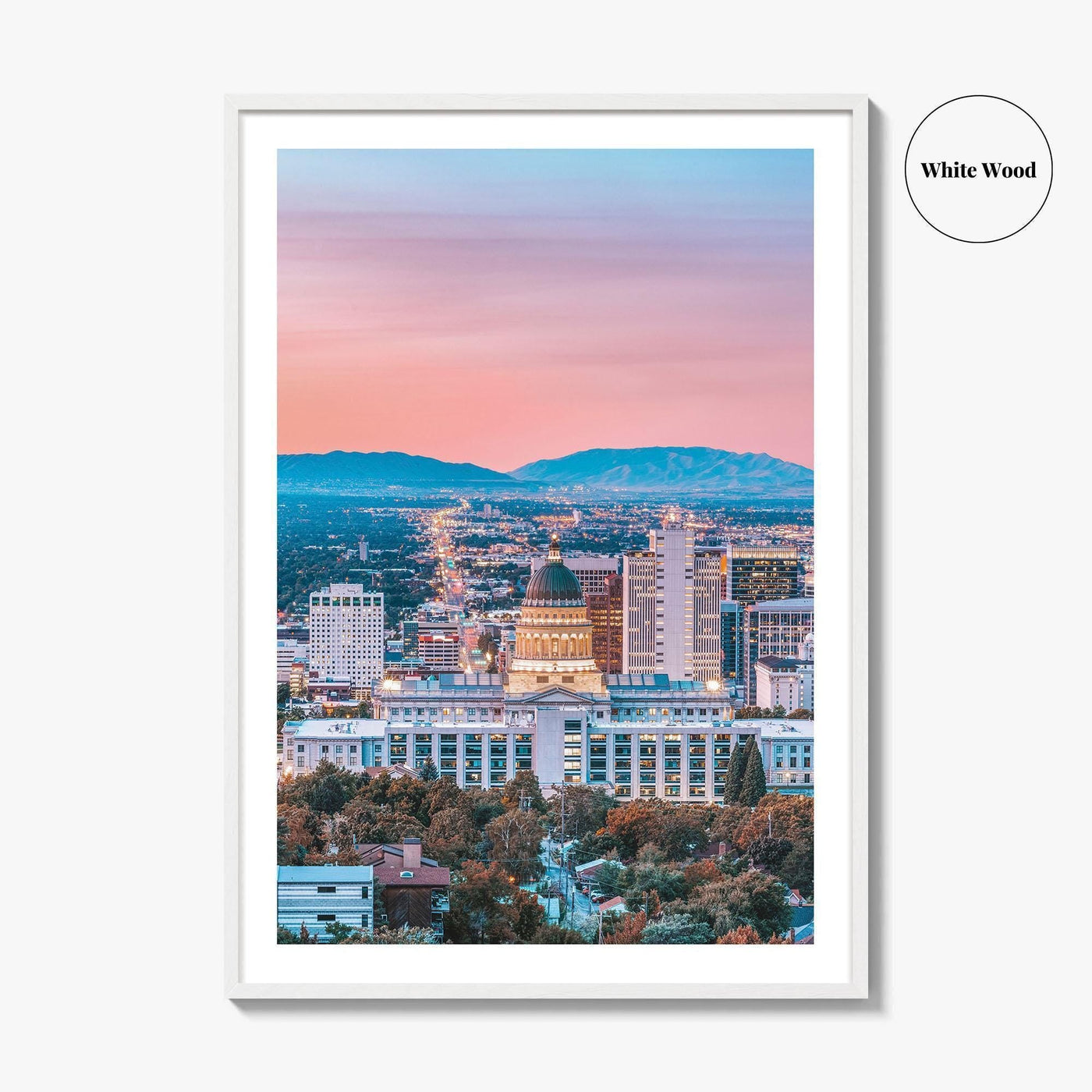 Salt Lake City Skyline Fine Art Photo Print, Wall Decor Poster, Utah USA, SLC