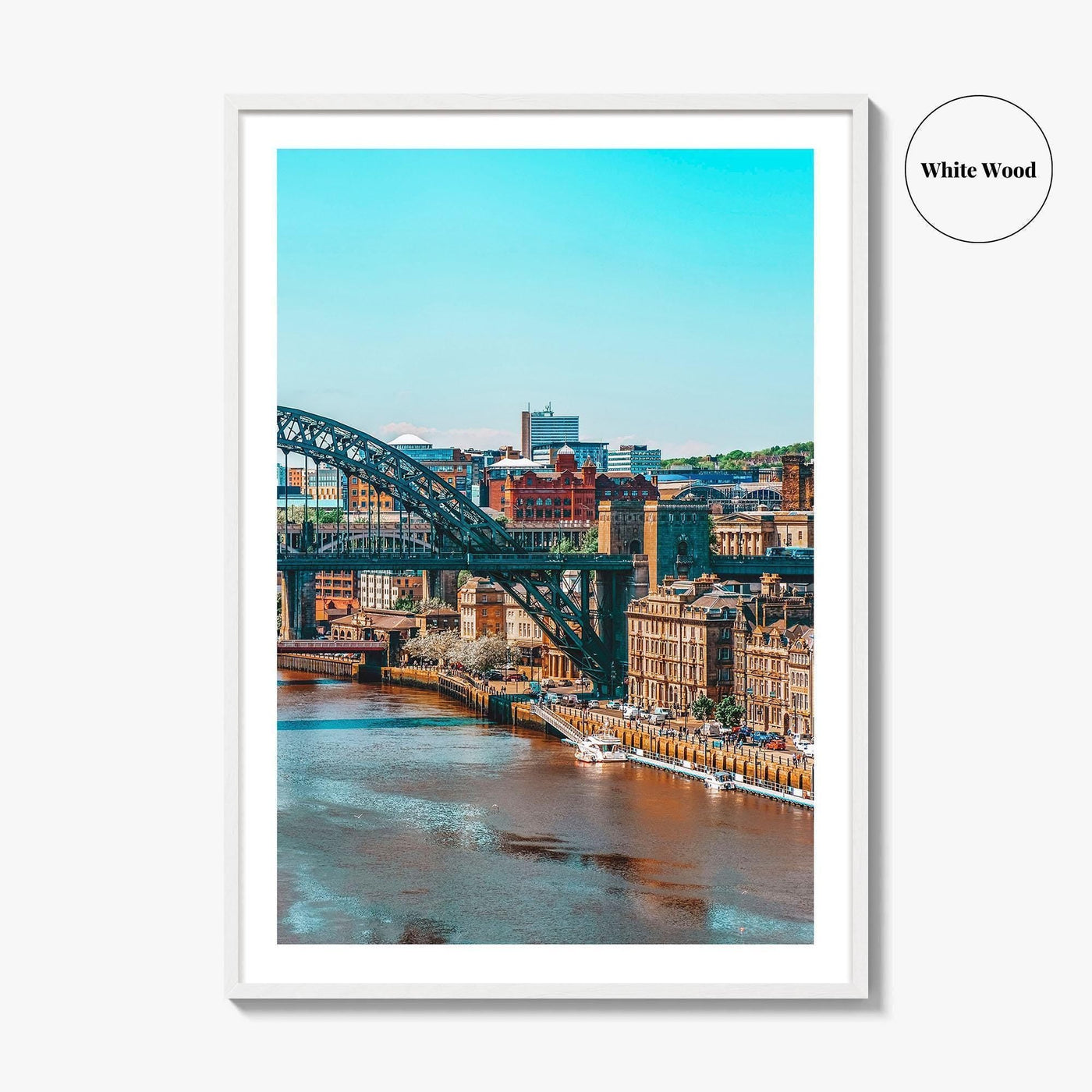 Newcastle Upon Tyne Blue Fine Art Photo Print, UK, Tyne Bridge, High Level