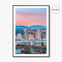 Salt Lake City Skyline Fine Art Photo Print, Wall Decor Poster, Utah USA, SLC