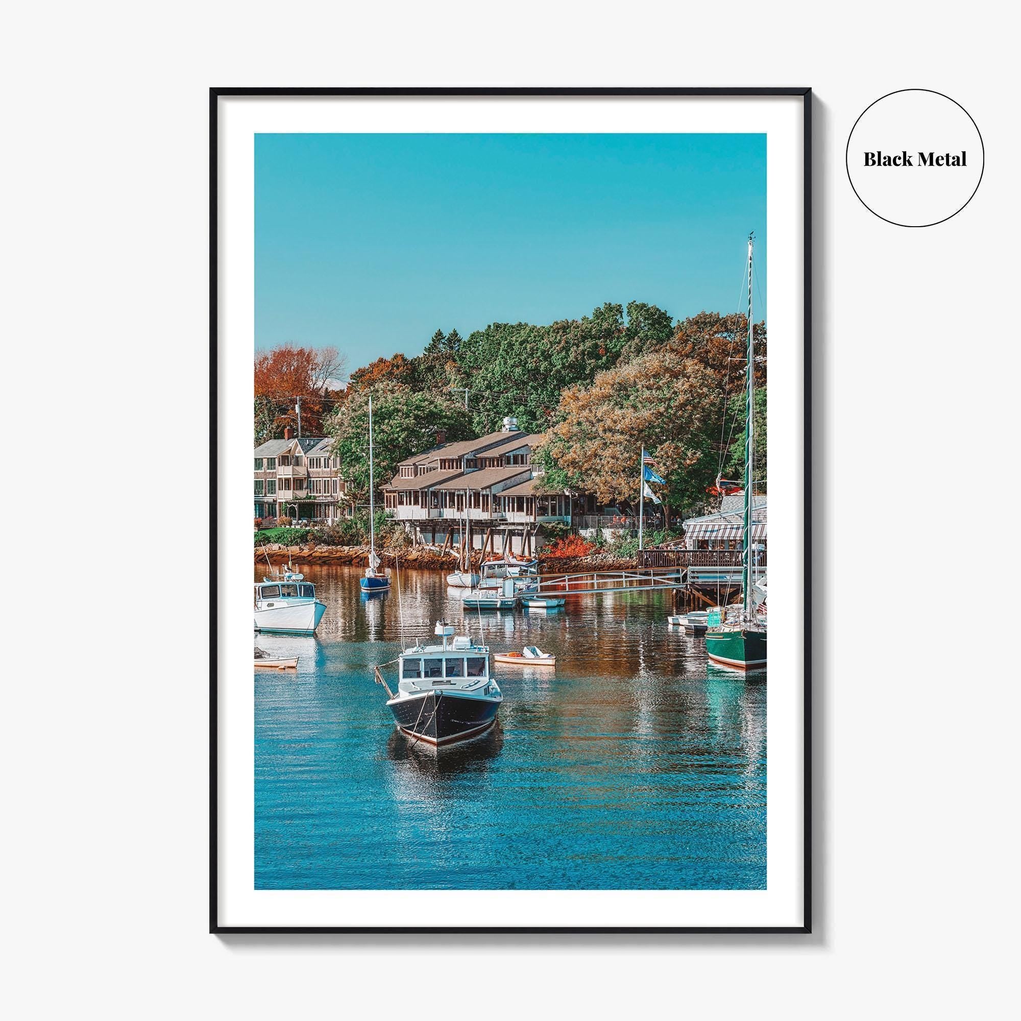 Ogunquit Fine Art Photo Print, Perkins Cove Maine Harbor Wall Decor Poster, USA