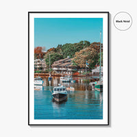 Ogunquit Fine Art Photo Print, Perkins Cove Maine Harbor Wall Decor Poster, USA