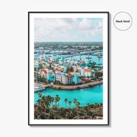 Nassau Skyline Fine Art Photo Print, Paradise Island Bahamas, Harbour Aerial Poster