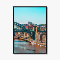 Newcastle Upon Tyne Blue Fine Art Photo Print, UK, Tyne Bridge, High Level