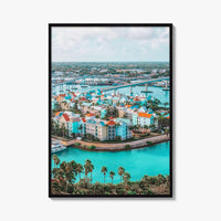 Nassau Skyline Fine Art Photo Print, Paradise Island Bahamas, Harbour Aerial Poster