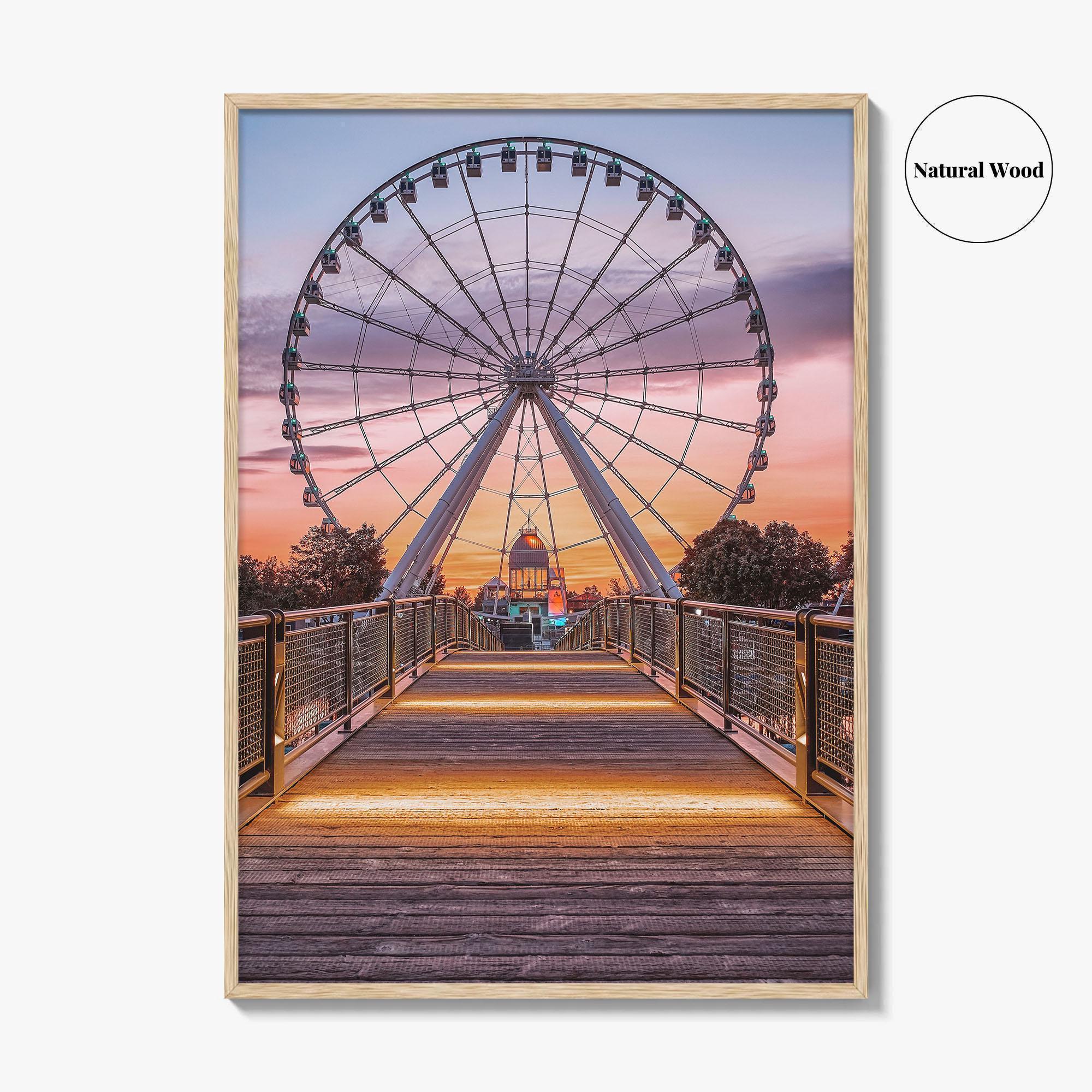 Montreal Fine Art Photo Print, Old Port Ferris Wheel, Quebec Canada Wall Poster