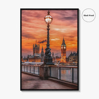 London Fine Art Photo Print, South Bank Riverside, Thames, Big Ben, Westminster Palace, UK