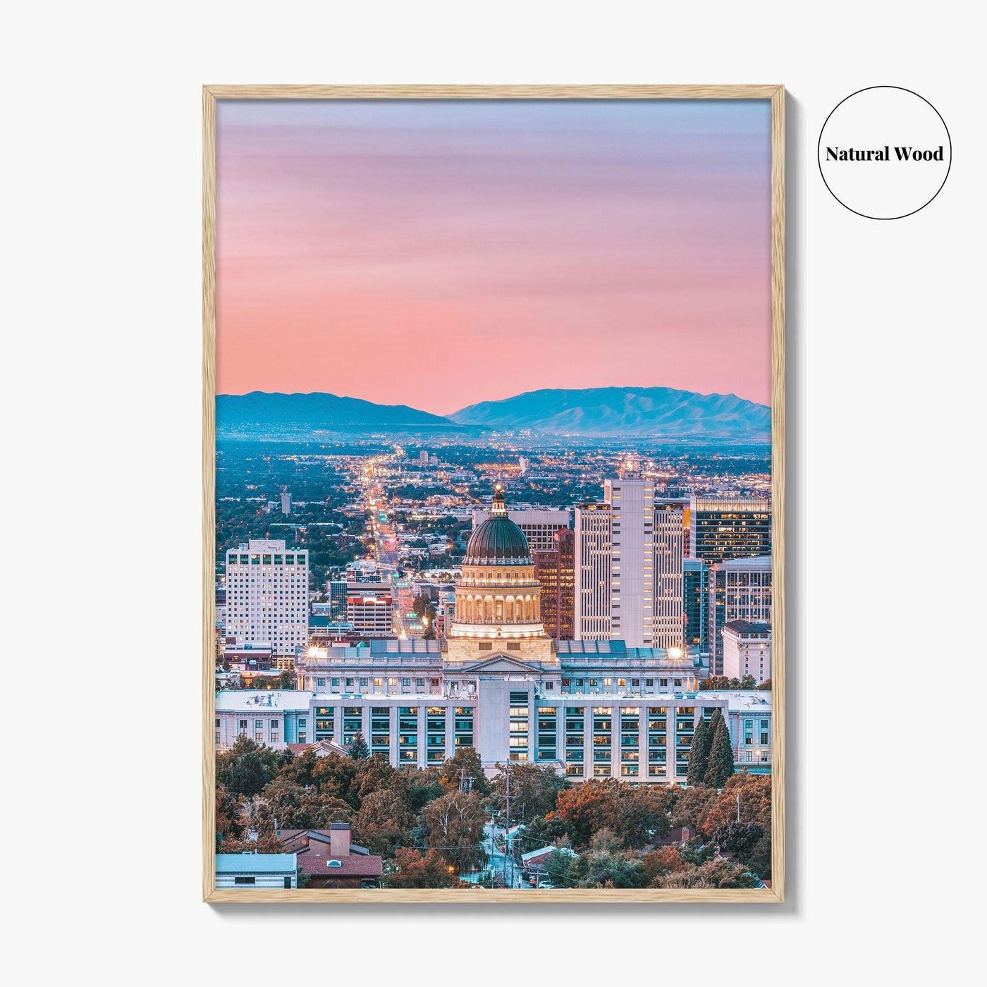 Salt Lake City Skyline Fine Art Photo Print, Wall Decor Poster, Utah USA, SLC