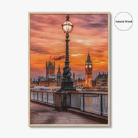London Fine Art Photo Print, South Bank Riverside, Thames, Big Ben, Westminster Palace, UK