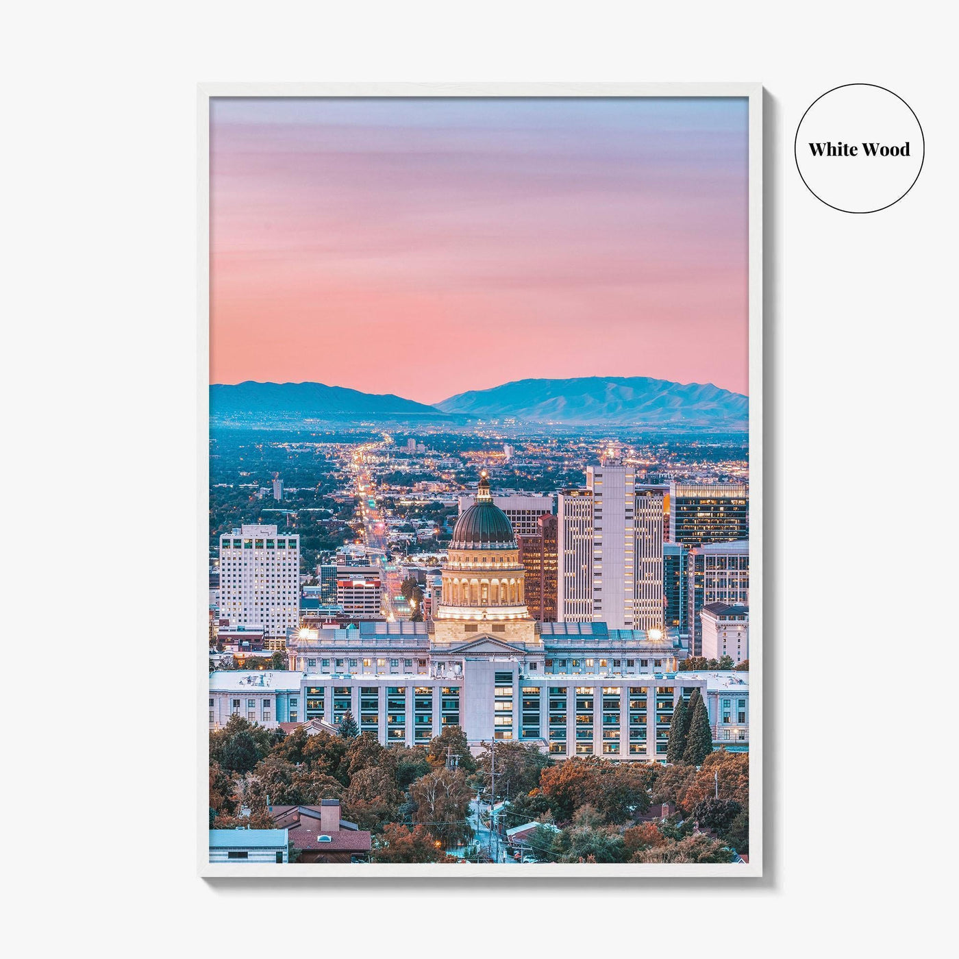 Salt Lake City Skyline Fine Art Photo Print, Wall Decor Poster, Utah USA, SLC