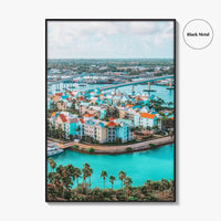 Nassau Skyline Fine Art Photo Print, Paradise Island Bahamas, Harbour Aerial Poster