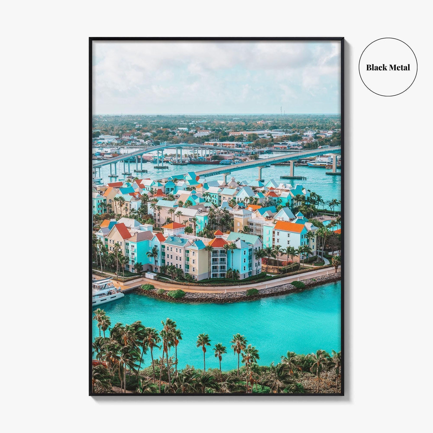 Nassau Skyline Fine Art Photo Print, Paradise Island Bahamas, Harbour Aerial Poster