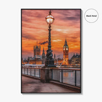 London Fine Art Photo Print, South Bank Riverside, Thames, Big Ben, Westminster Palace, UK