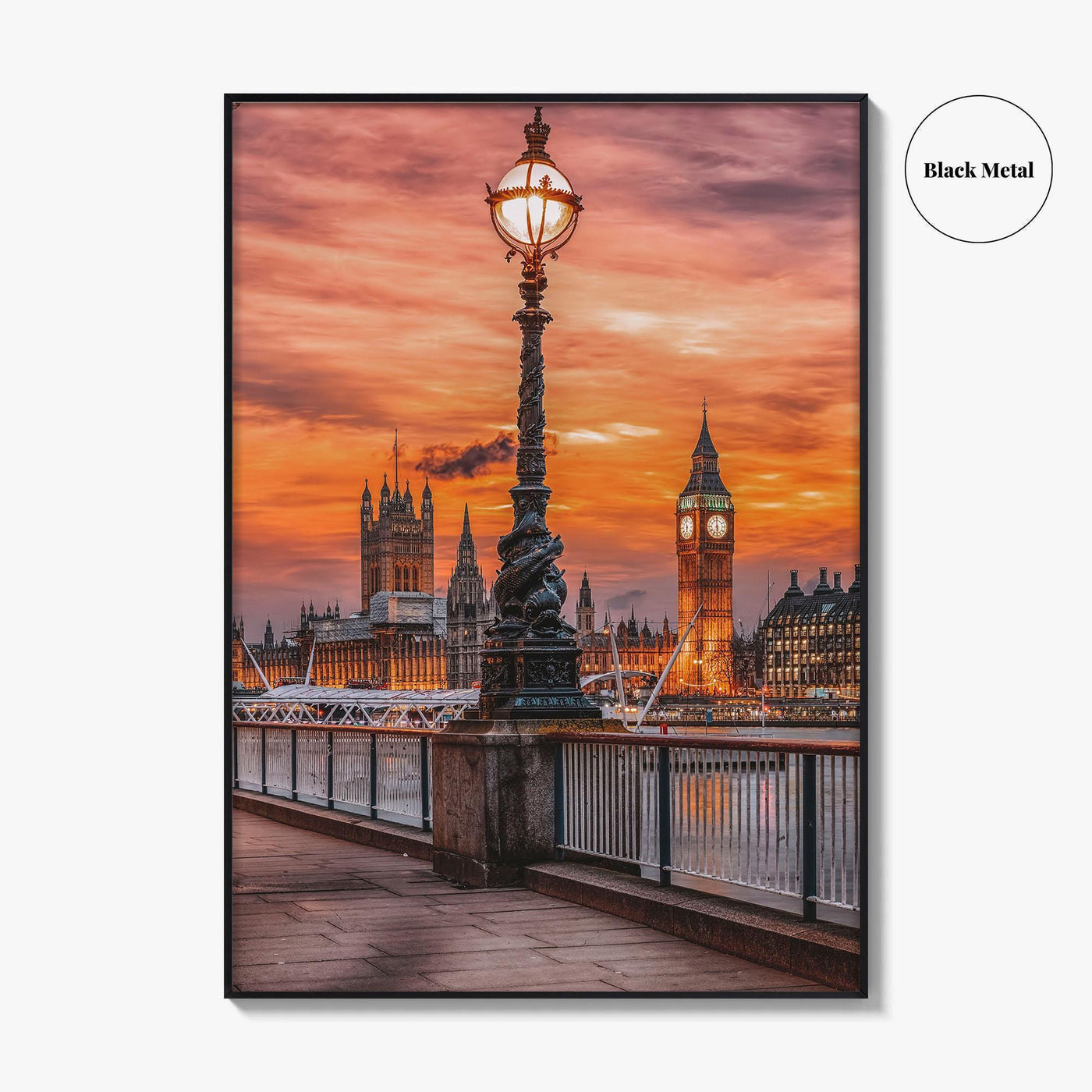 London Fine Art Photo Print, South Bank Riverside, Thames, Big Ben, Westminster Palace, UK