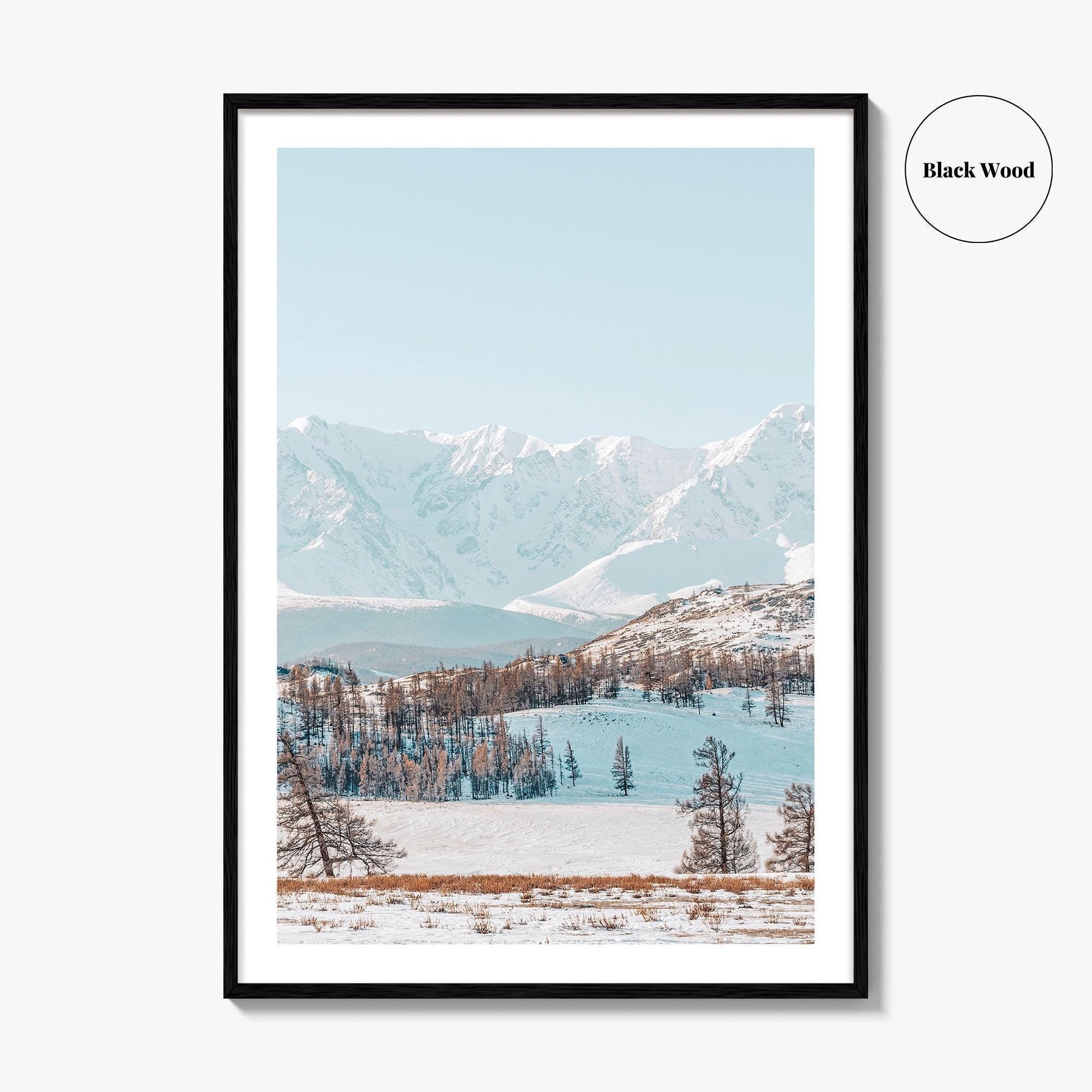 Mongolia Fine Art Photo Print, Altai Mountains, Snowy Steppe, Wall Art Poster