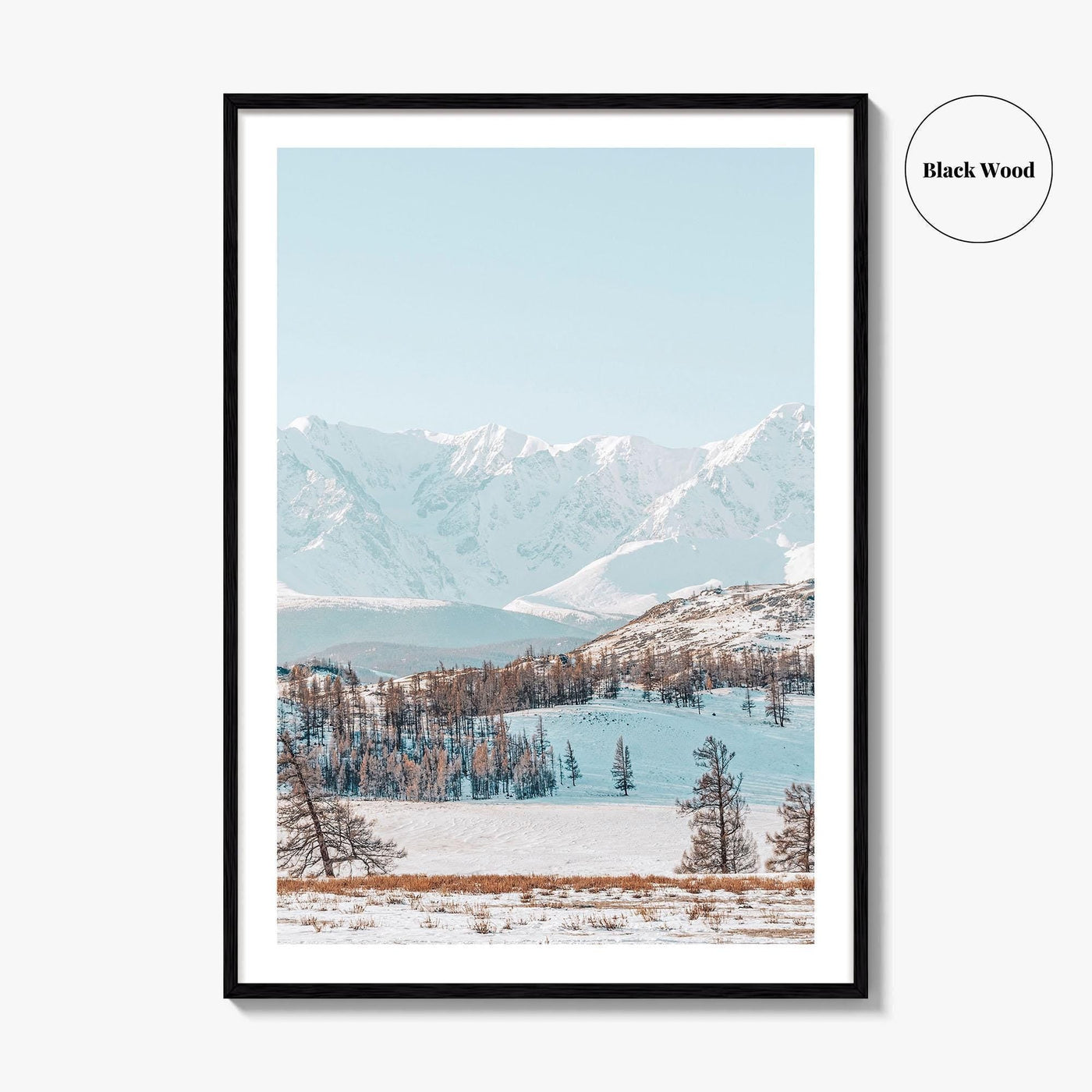 Mongolia Fine Art Photo Print, Altai Mountains, Snowy Steppe, Wall Art Poster