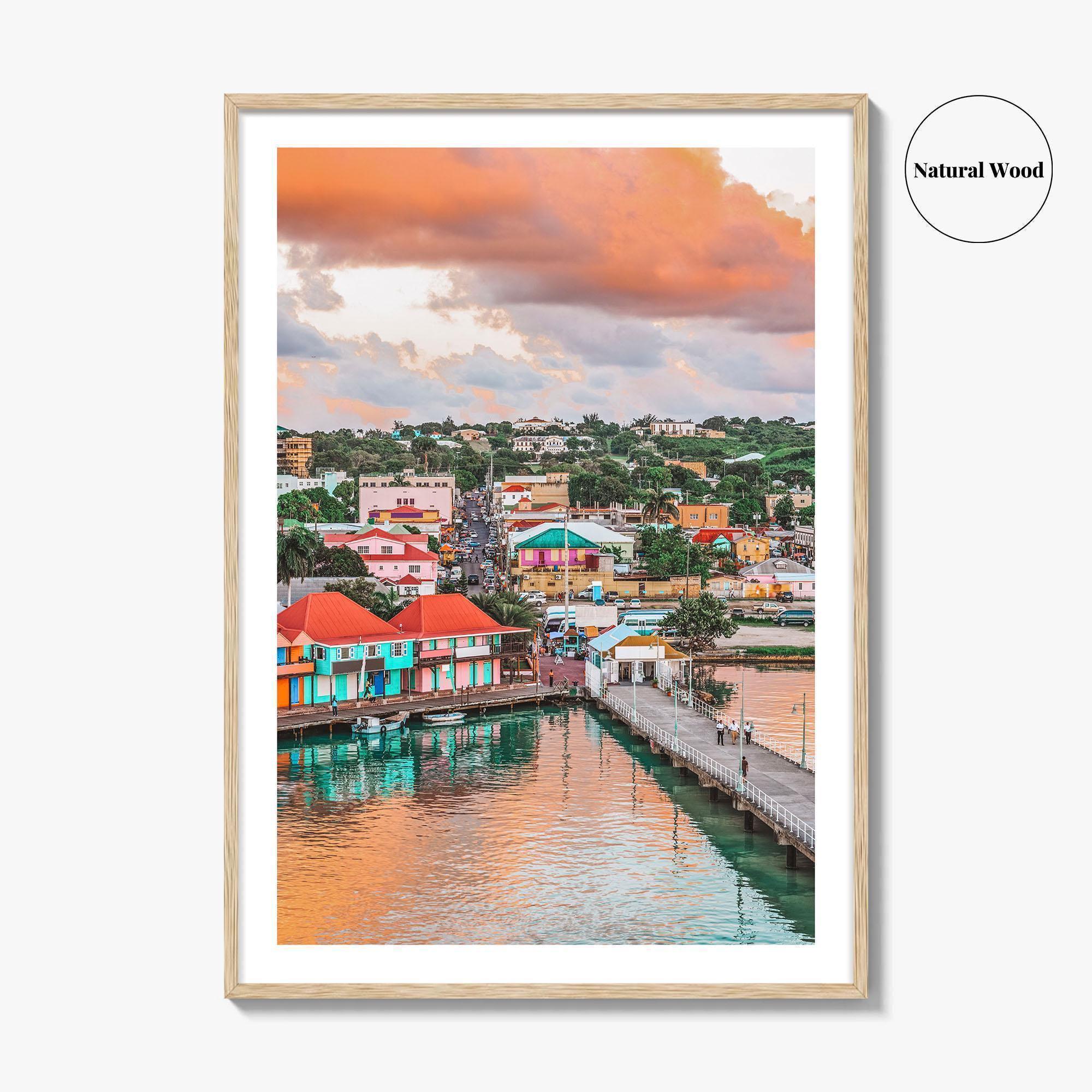 St John's Skyline Fine Art Photo Print, Port, Antigua and Barbuda Poster