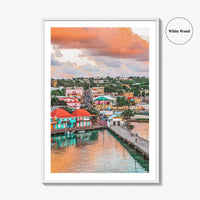 St John's Skyline Fine Art Photo Print, Port, Antigua and Barbuda Poster