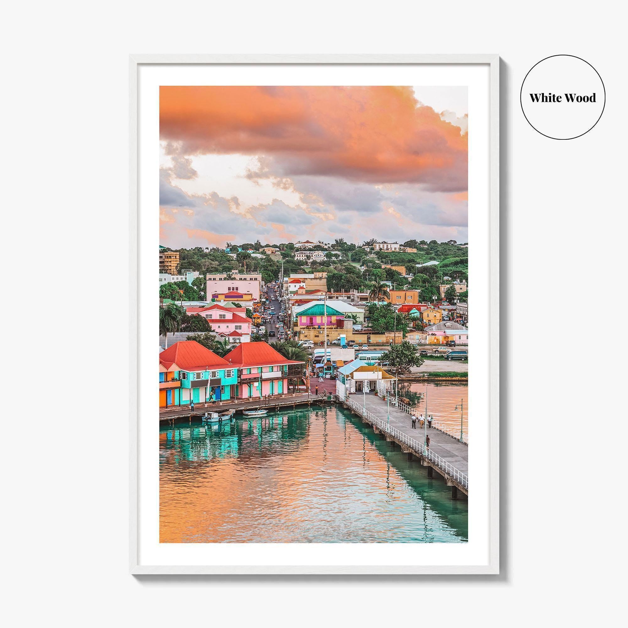 St John's Skyline Fine Art Photo Print, Port, Antigua and Barbuda Poster