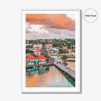 St John's Skyline Fine Art Photo Print, Port, Antigua and Barbuda Poster