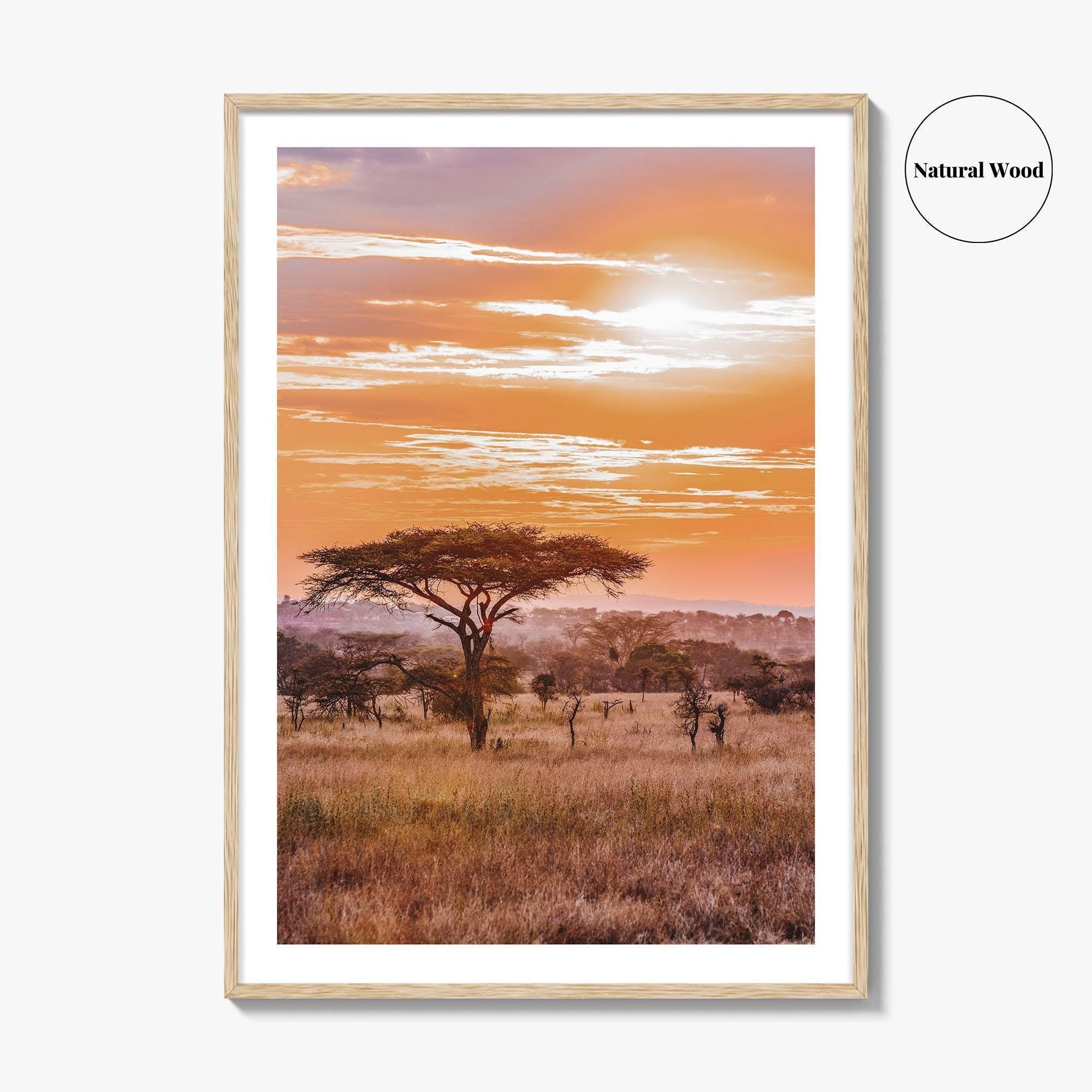 Serengeti Tanzania Fine Art Photo Print, Africa Wall Decor Poster, Safari Savanna, Acacia Trees