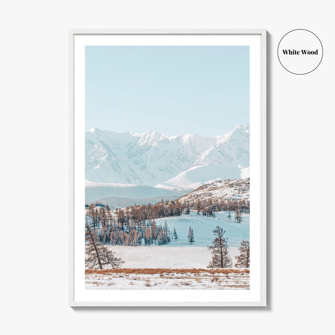 Mongolia Fine Art Photo Print, Altai Mountains, Snowy Steppe, Wall Art Poster