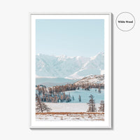 Mongolia Fine Art Photo Print, Altai Mountains, Snowy Steppe, Wall Art Poster