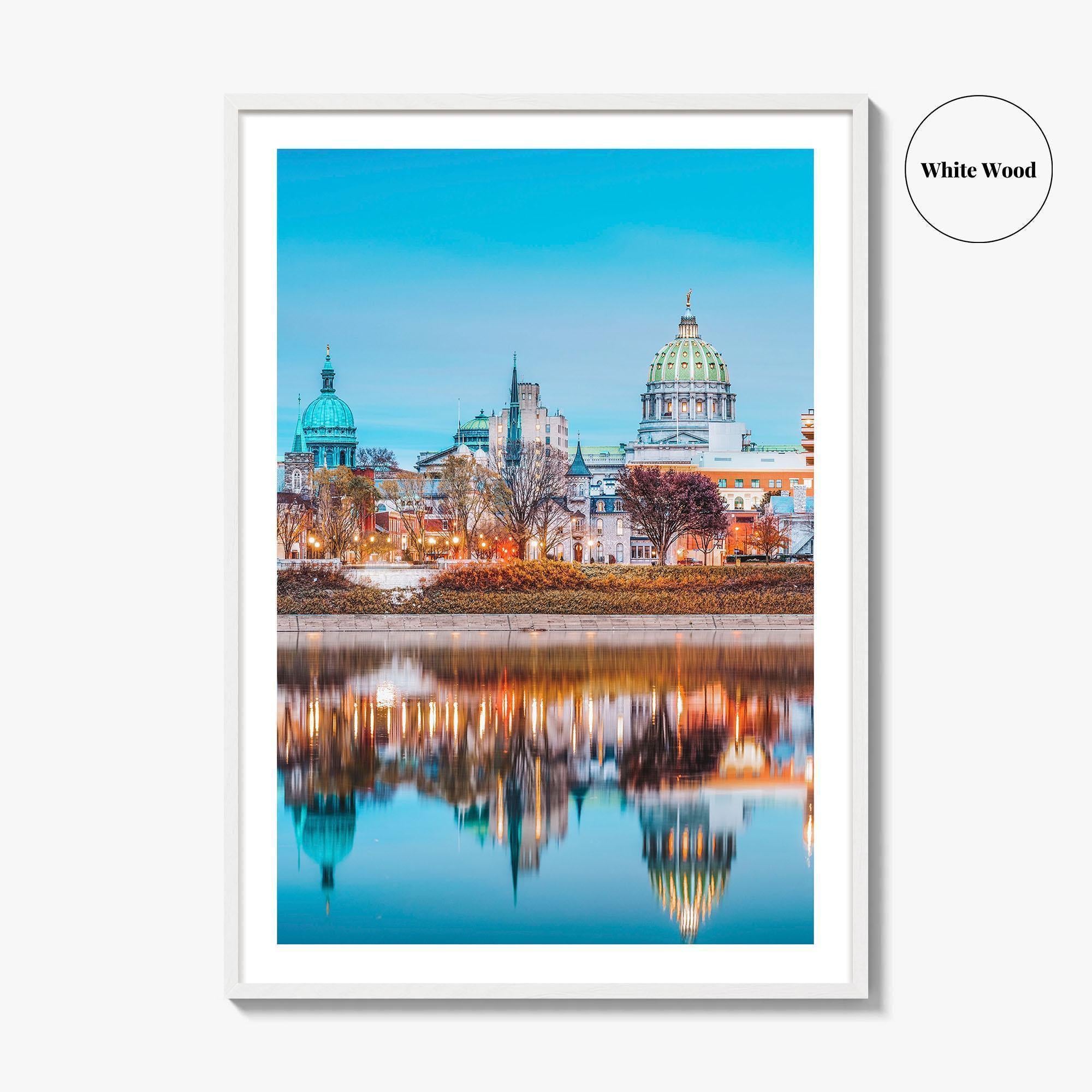 Harrisburg Pennsylvania Skyline Fine Art Photo Print, Susquehanna River, USA Poster, Wall Decor