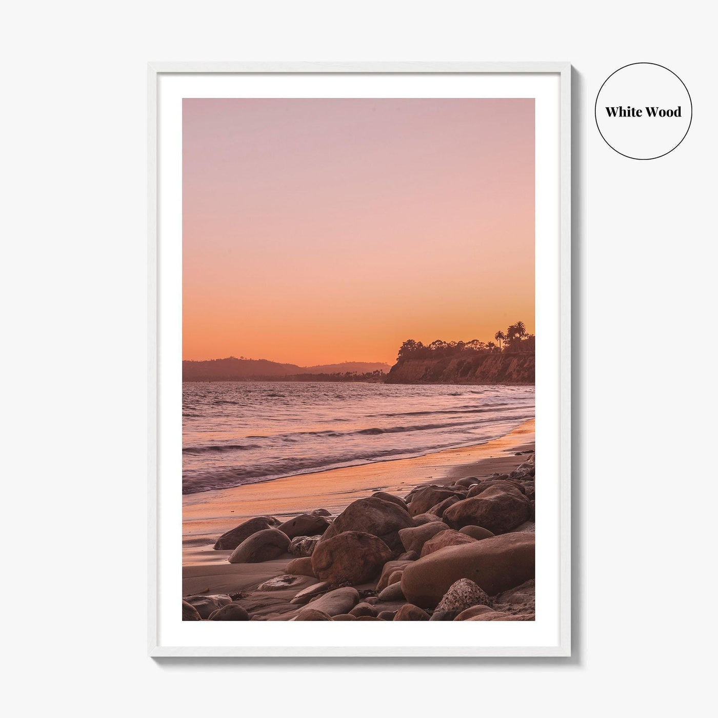 Santa Barbara Pink Fine Art Photo Print, California USA, Coastal Wall Poster