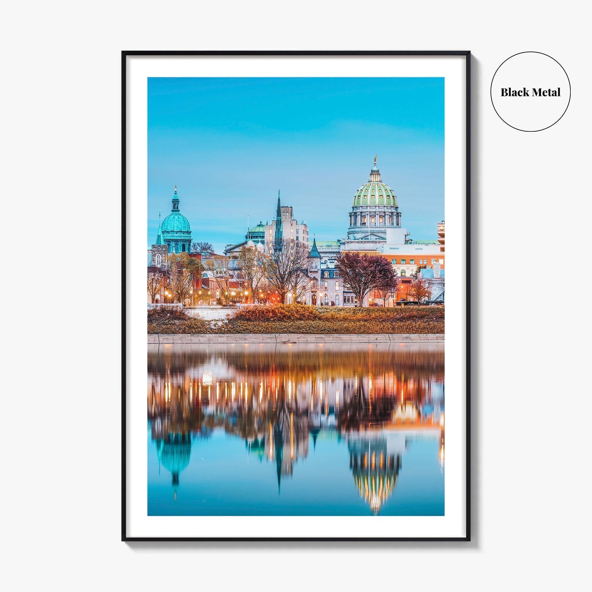Harrisburg Pennsylvania Skyline Fine Art Photo Print, Susquehanna River, USA Poster, Wall Decor