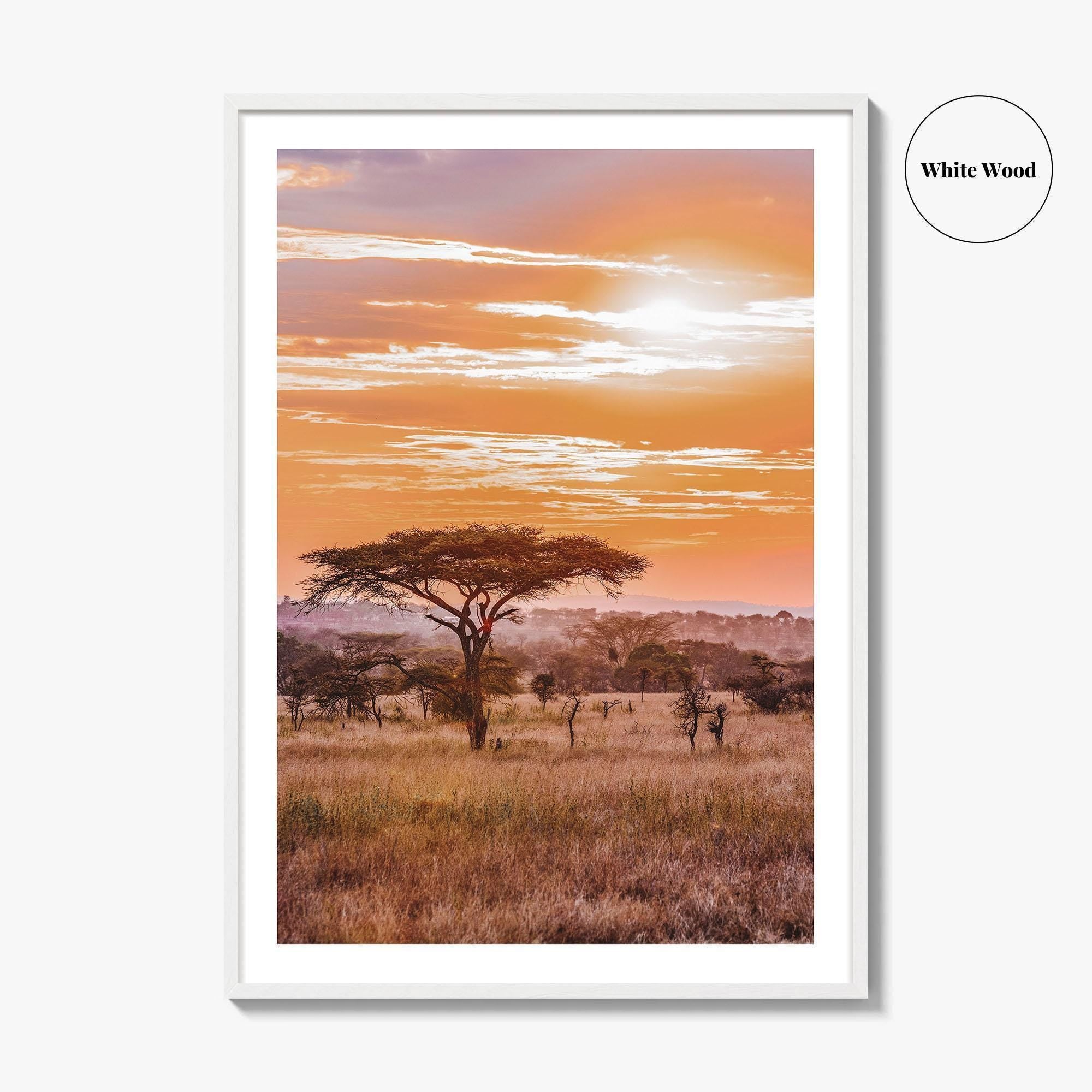 Serengeti Tanzania Fine Art Photo Print, Africa Wall Decor Poster, Safari Savanna, Acacia Trees
