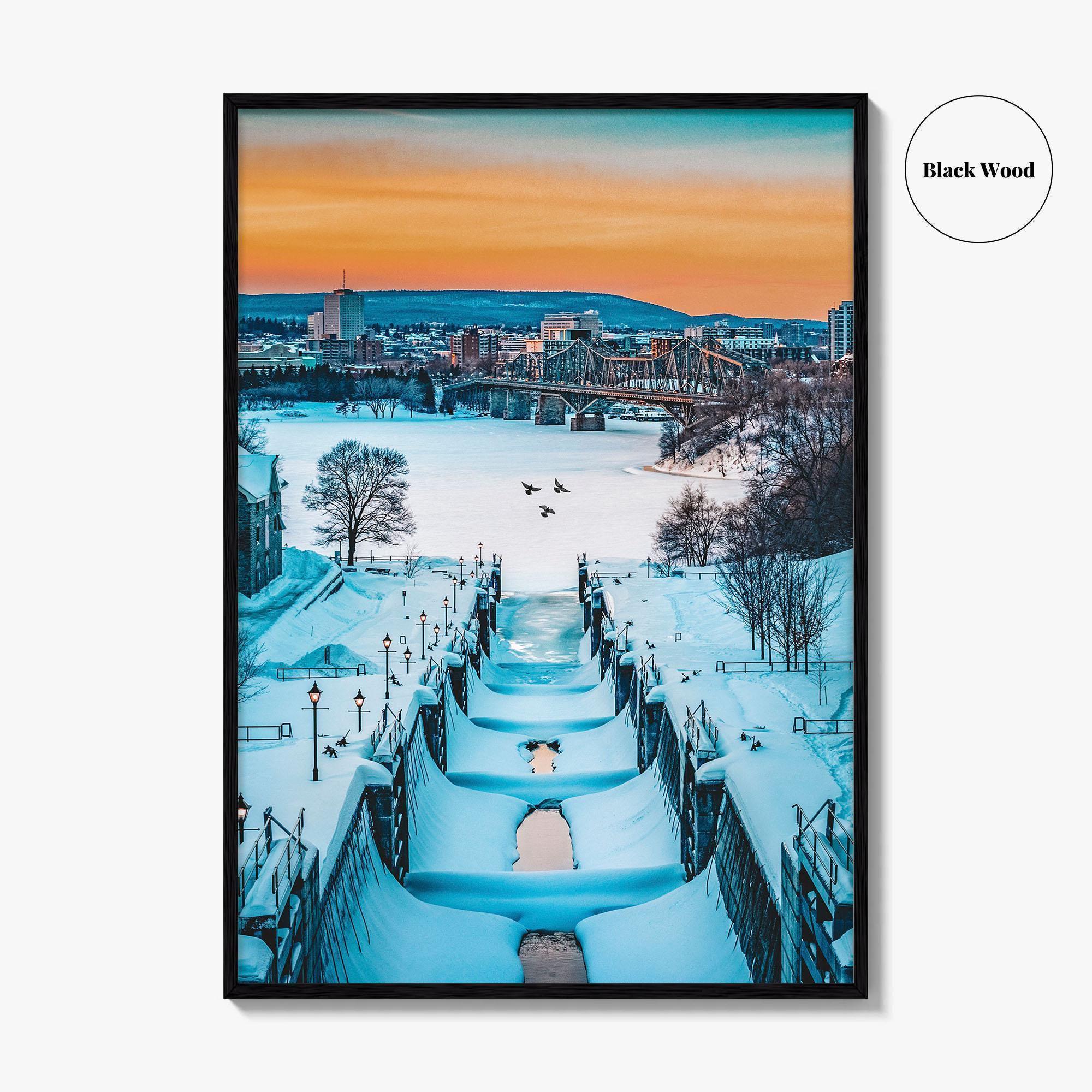 Ottawa Fine Art Photo Print, Rideau Canal Locks, Ontario Canada, Wall Decor Poster