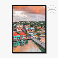 St John's Skyline Fine Art Photo Print, Port, Antigua and Barbuda Poster