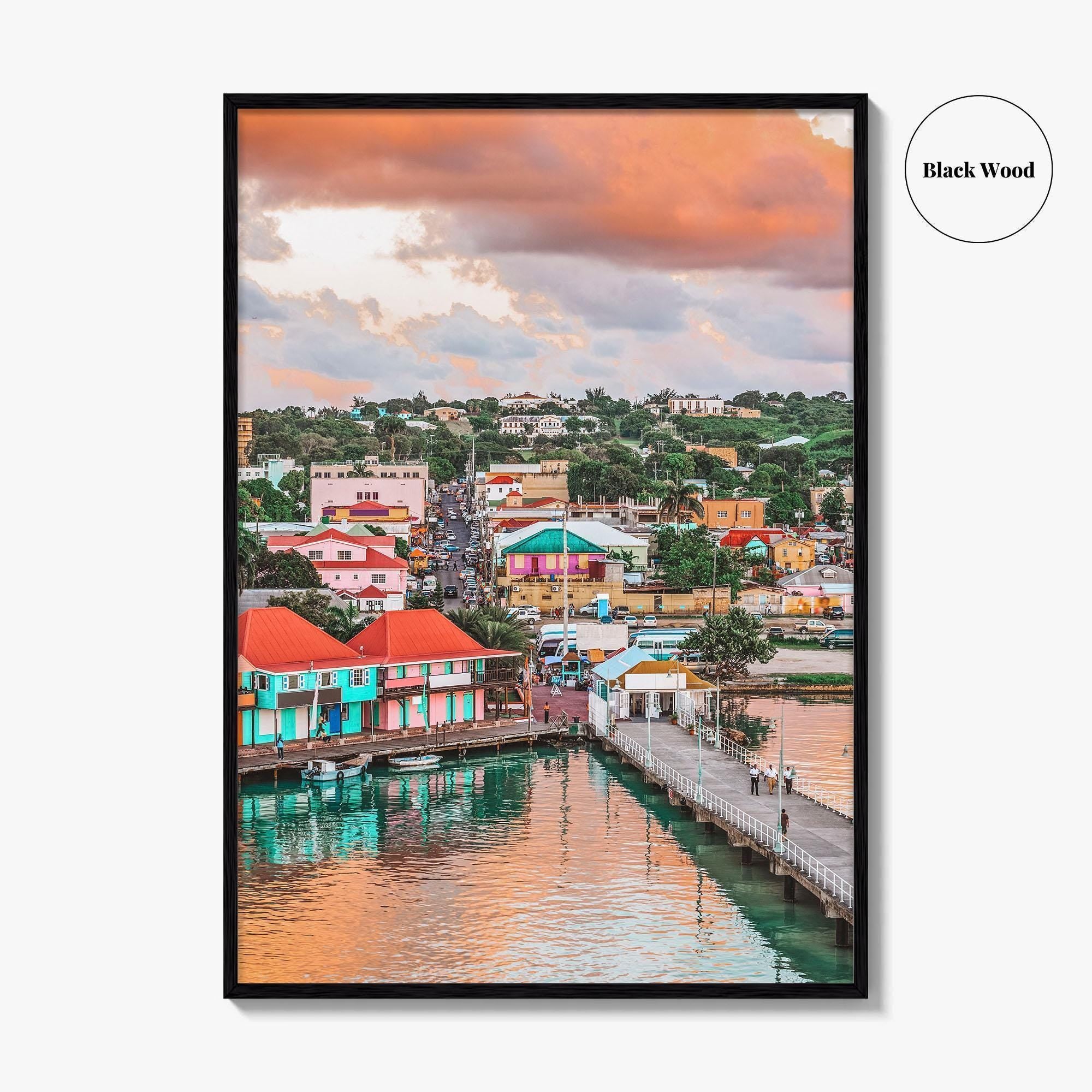 St John's Skyline Fine Art Photo Print, Port, Antigua and Barbuda Poster