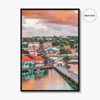St John's Skyline Fine Art Photo Print, Port, Antigua and Barbuda Poster