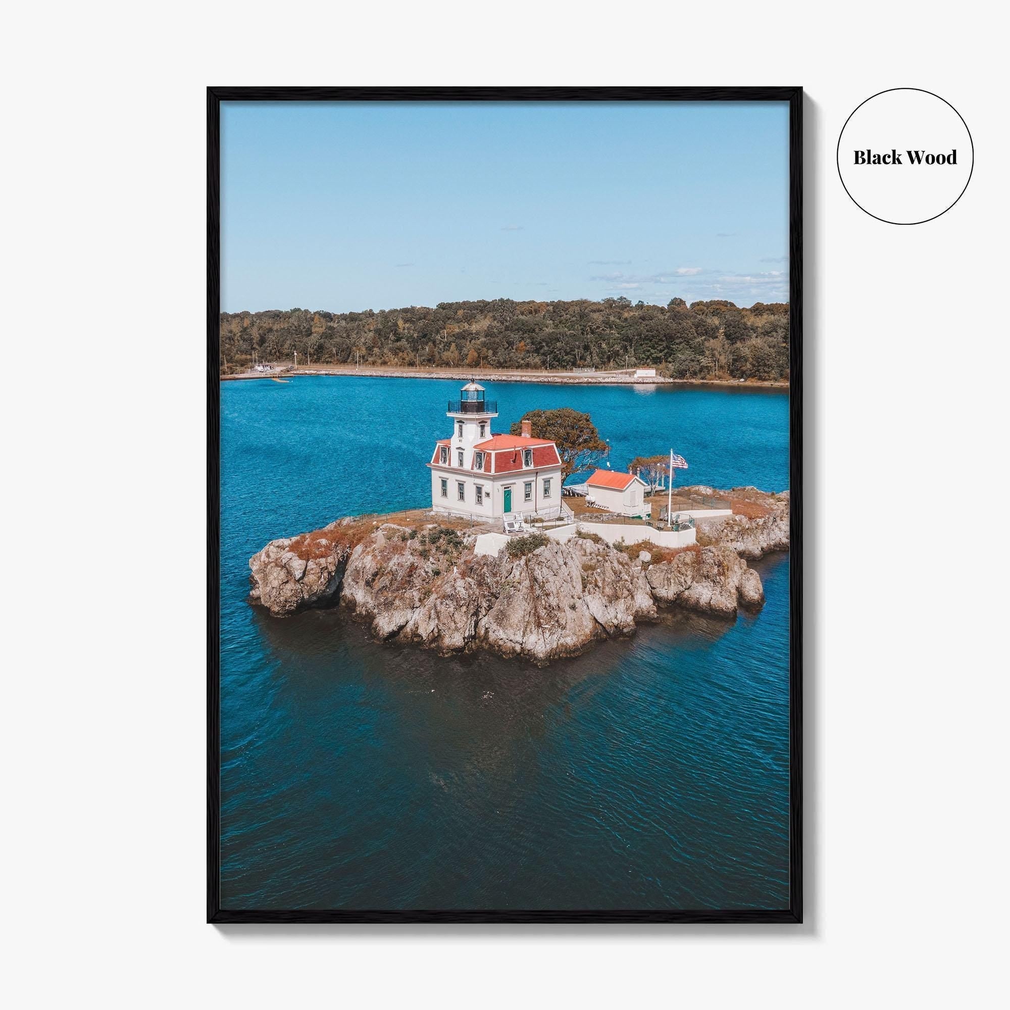 Pomham Rocks Lighthouse Fine Art Photo Print, Narragansett Bay, East Providence RI, Poster, USA