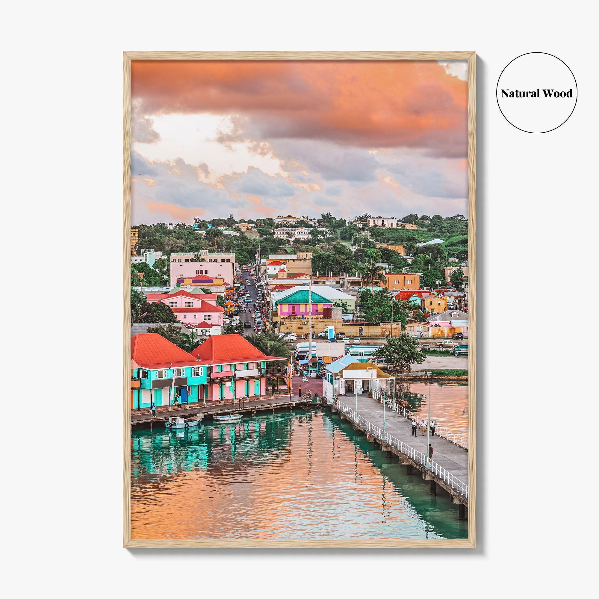St John's Skyline Fine Art Photo Print, Port, Antigua and Barbuda Poster