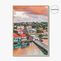 St John's Skyline Fine Art Photo Print, Port, Antigua and Barbuda Poster