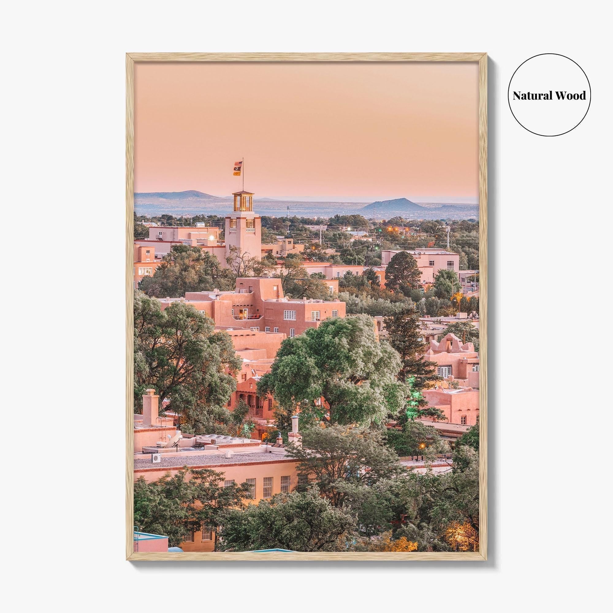 Santa Fe Skyline Fine Art Photo Print, New Mexico USA Downtown, Wall Decor Poster