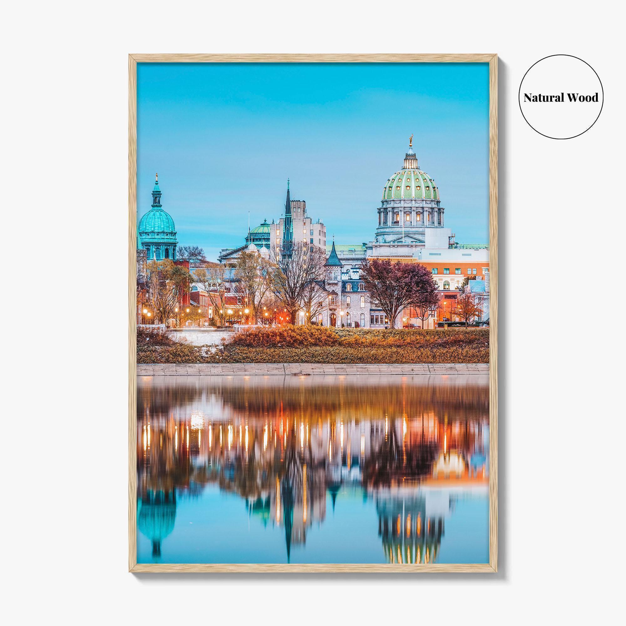 Harrisburg Pennsylvania Skyline Fine Art Photo Print, Susquehanna River, USA Poster, Wall Decor