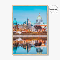 Harrisburg Pennsylvania Skyline Fine Art Photo Print, Susquehanna River, USA Poster, Wall Decor
