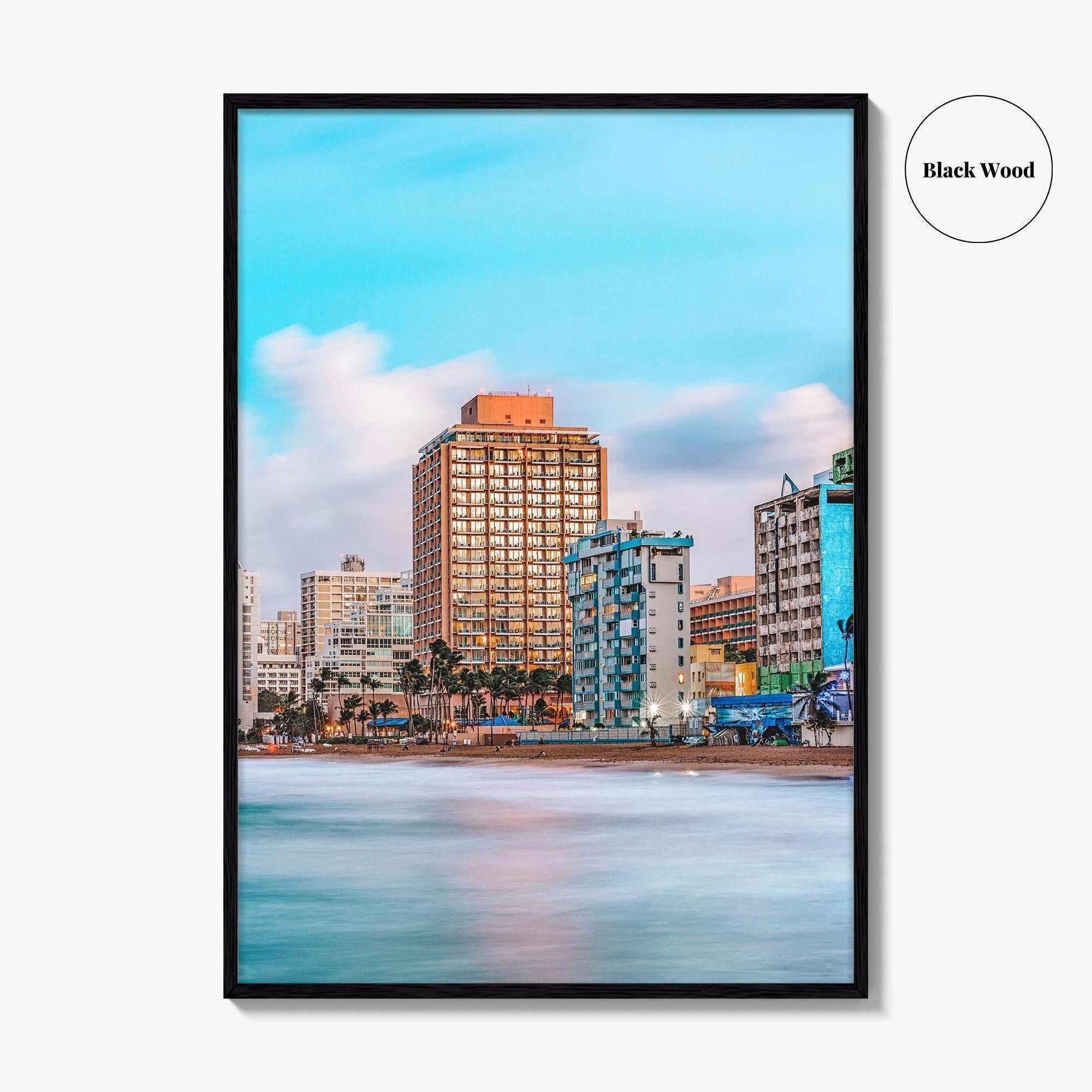 San Juan Skyline Fine Art Photo Print, Condado Beach, Puerto Rico, Wall Decor, Poster
