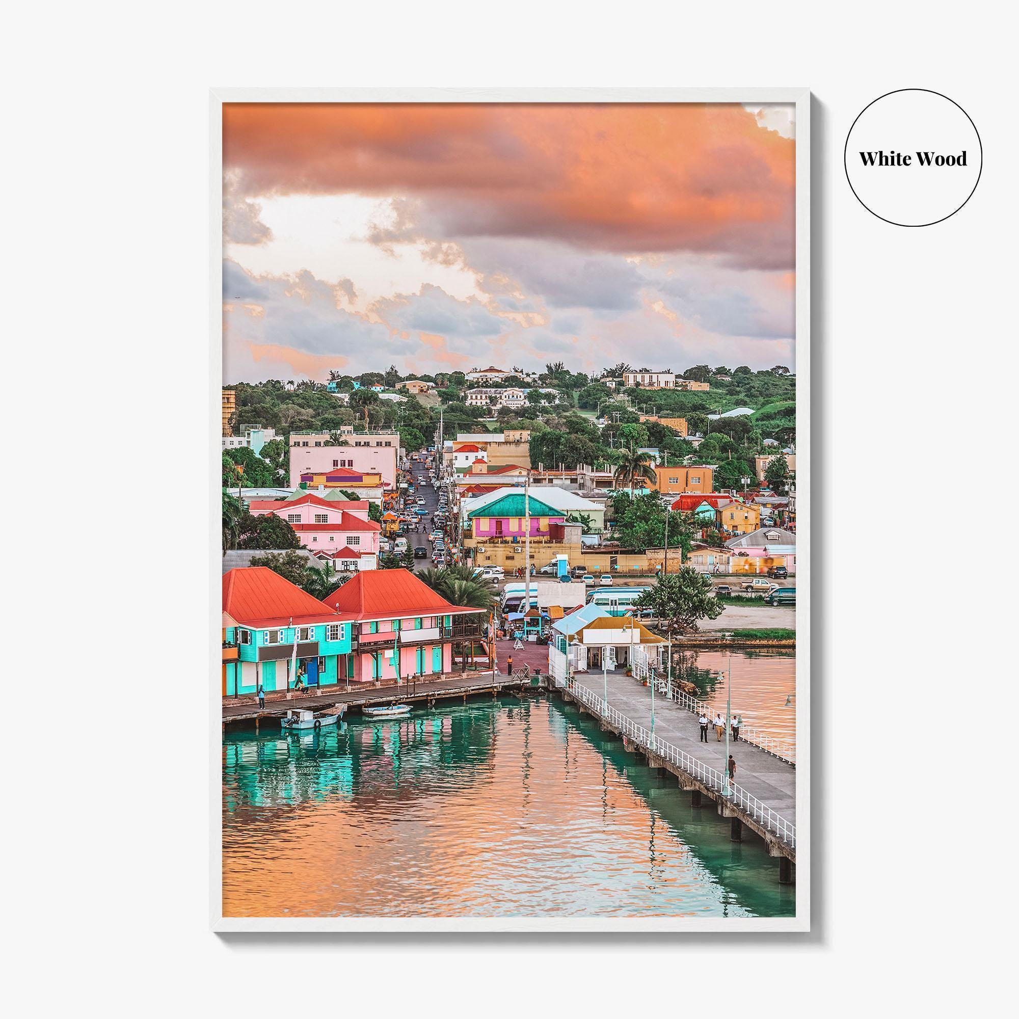 St John's Skyline Fine Art Photo Print, Port, Antigua and Barbuda Poster