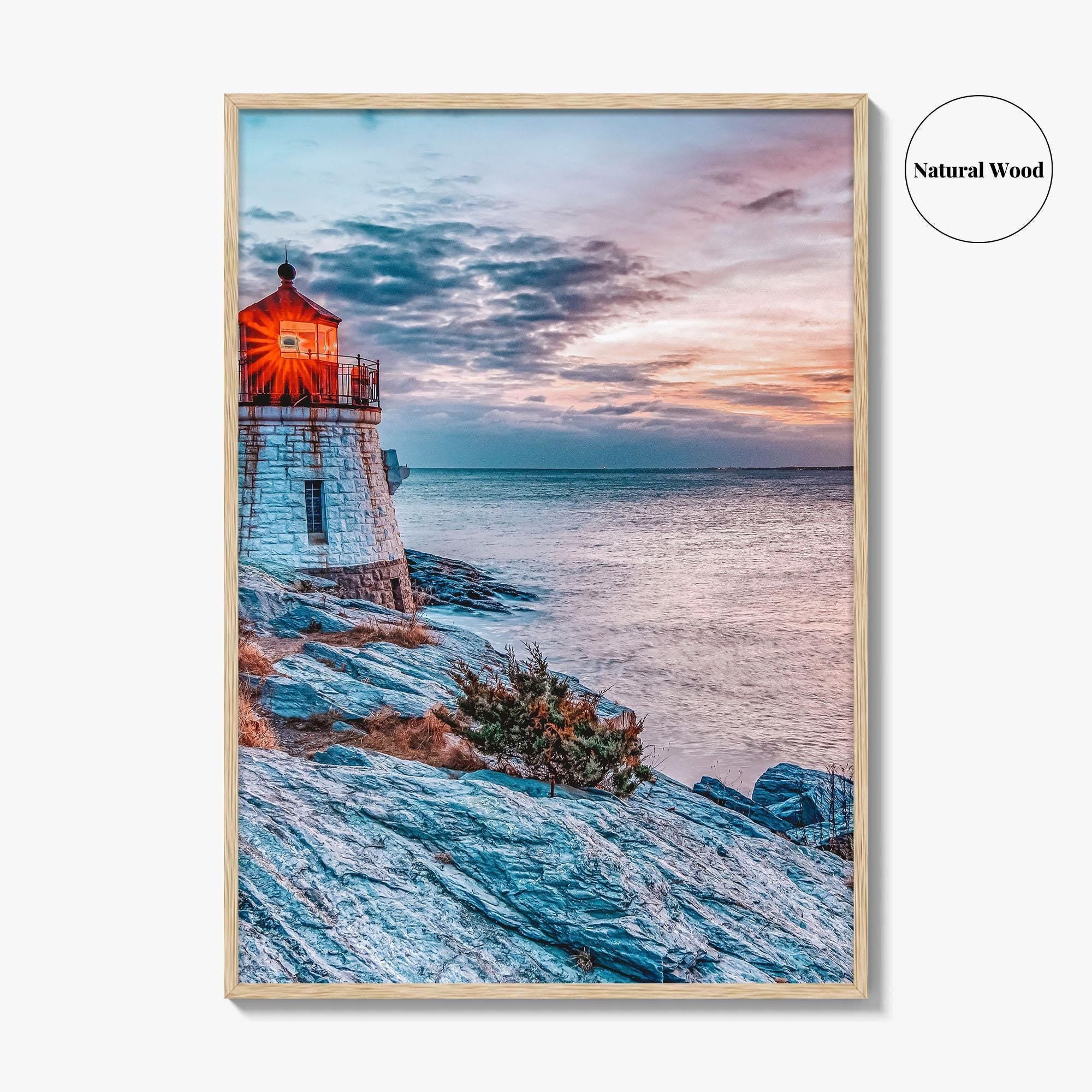Newport Rhode Island Fine Art Photo Print, Castle Hill Lighthouse Wall Poster, USA
