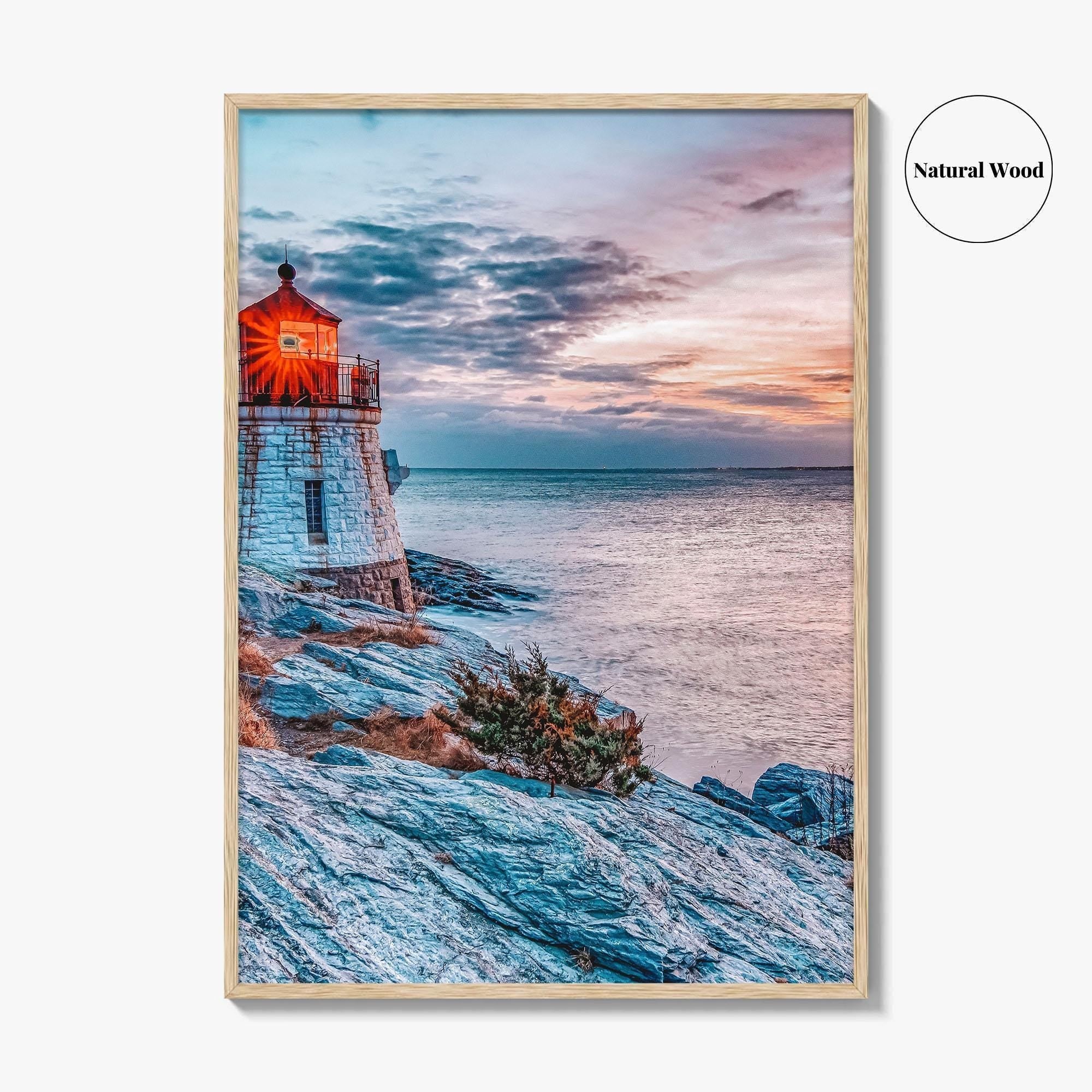 Newport Rhode Island Fine Art Photo Print, Castle Hill Lighthouse Wall Poster, USA