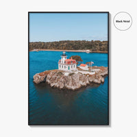 Pomham Rocks Lighthouse Fine Art Photo Print, Narragansett Bay, East Providence RI, Poster, USA