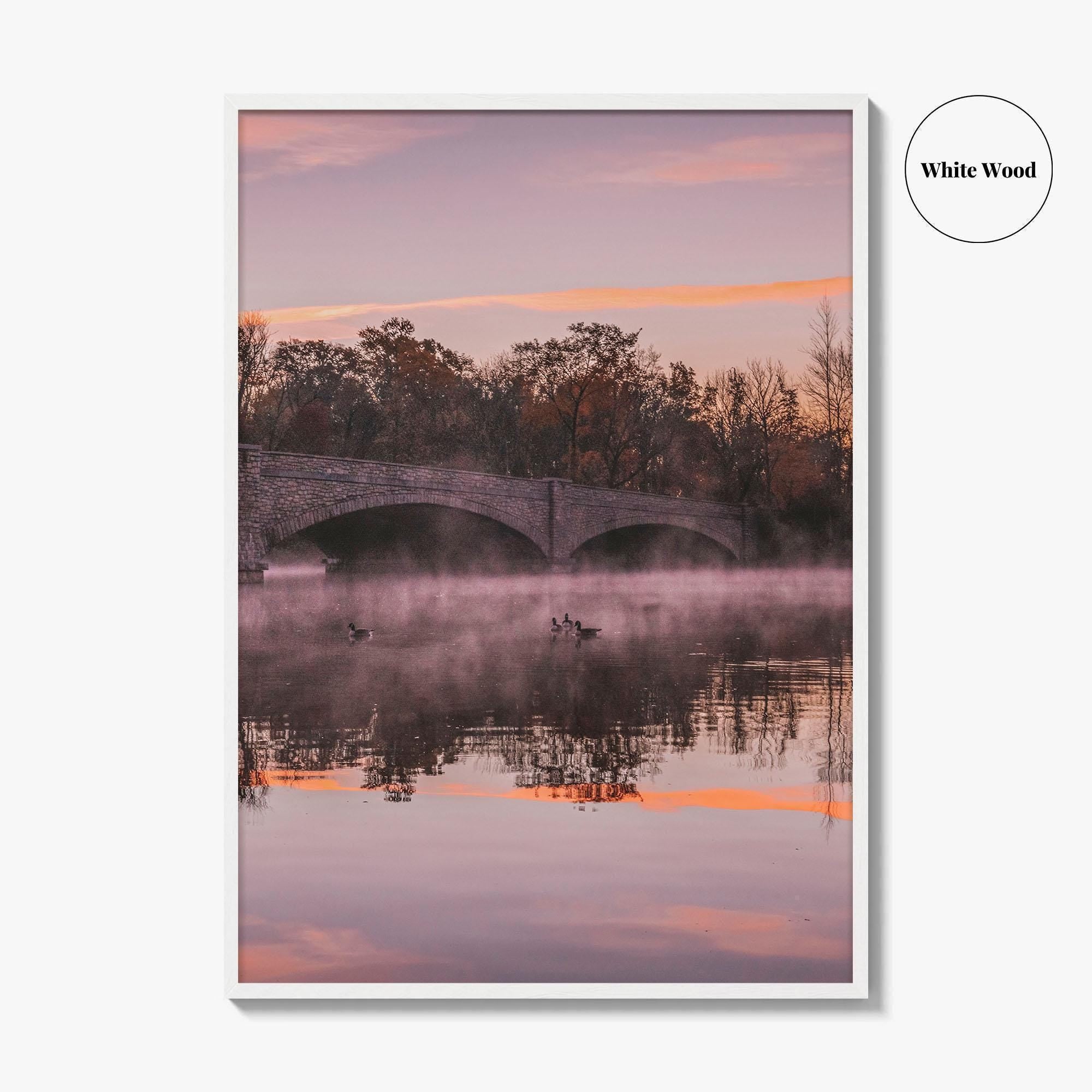 Princeton Fine Art Photo Print, Carnegie Lake Bridge, New Jersey Wall Decor Poster USA